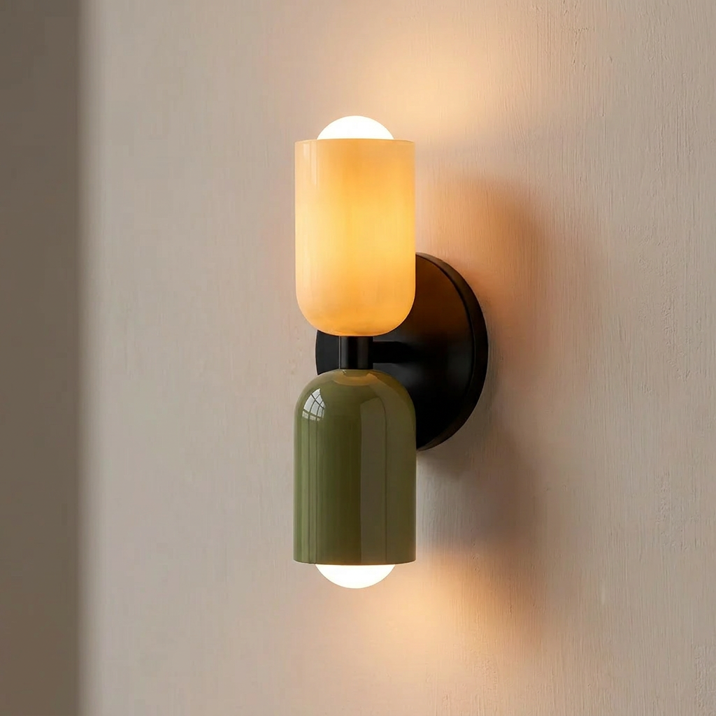 Wren Vintage Glass Double Wall Sconce evening glow
