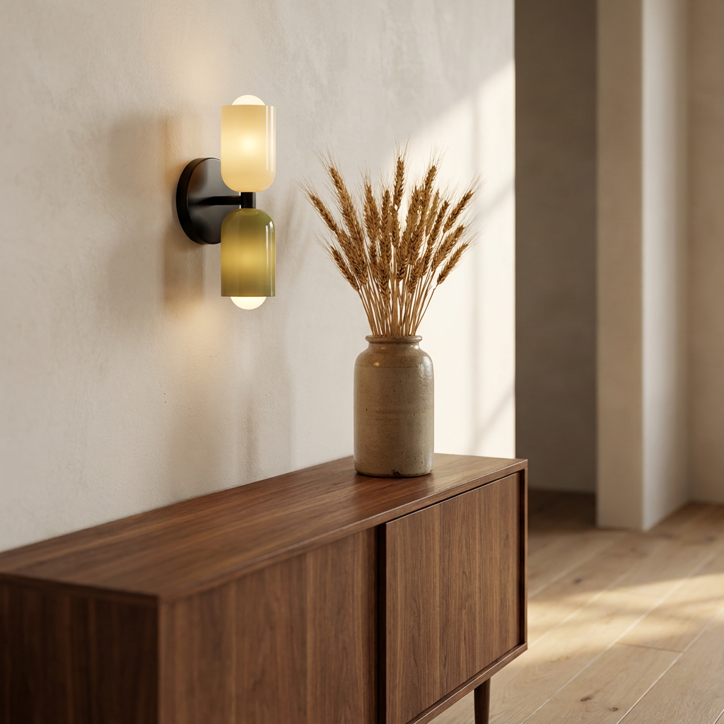 Wren Vintage Glass Double Wall Sconce dining sideboard