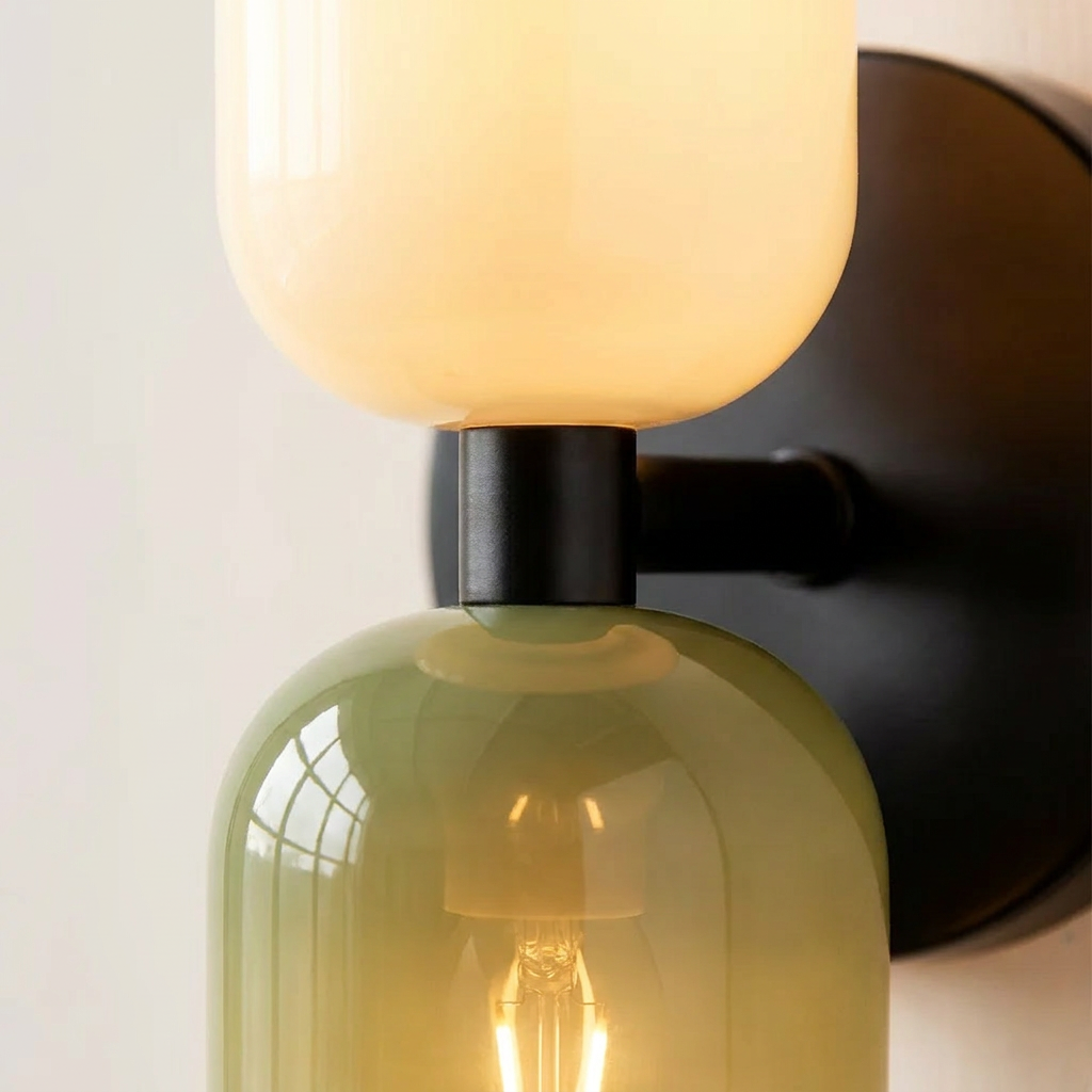 Wren Vintage Glass Double Wall Sconce detail crop