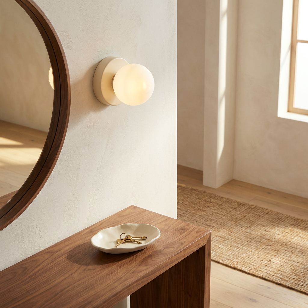 Wren Iron Glass Globe Wall Sconce entryway