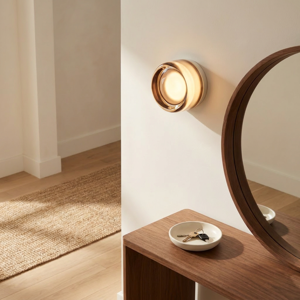 Wren Dimple Glass Wall Sconce entryway