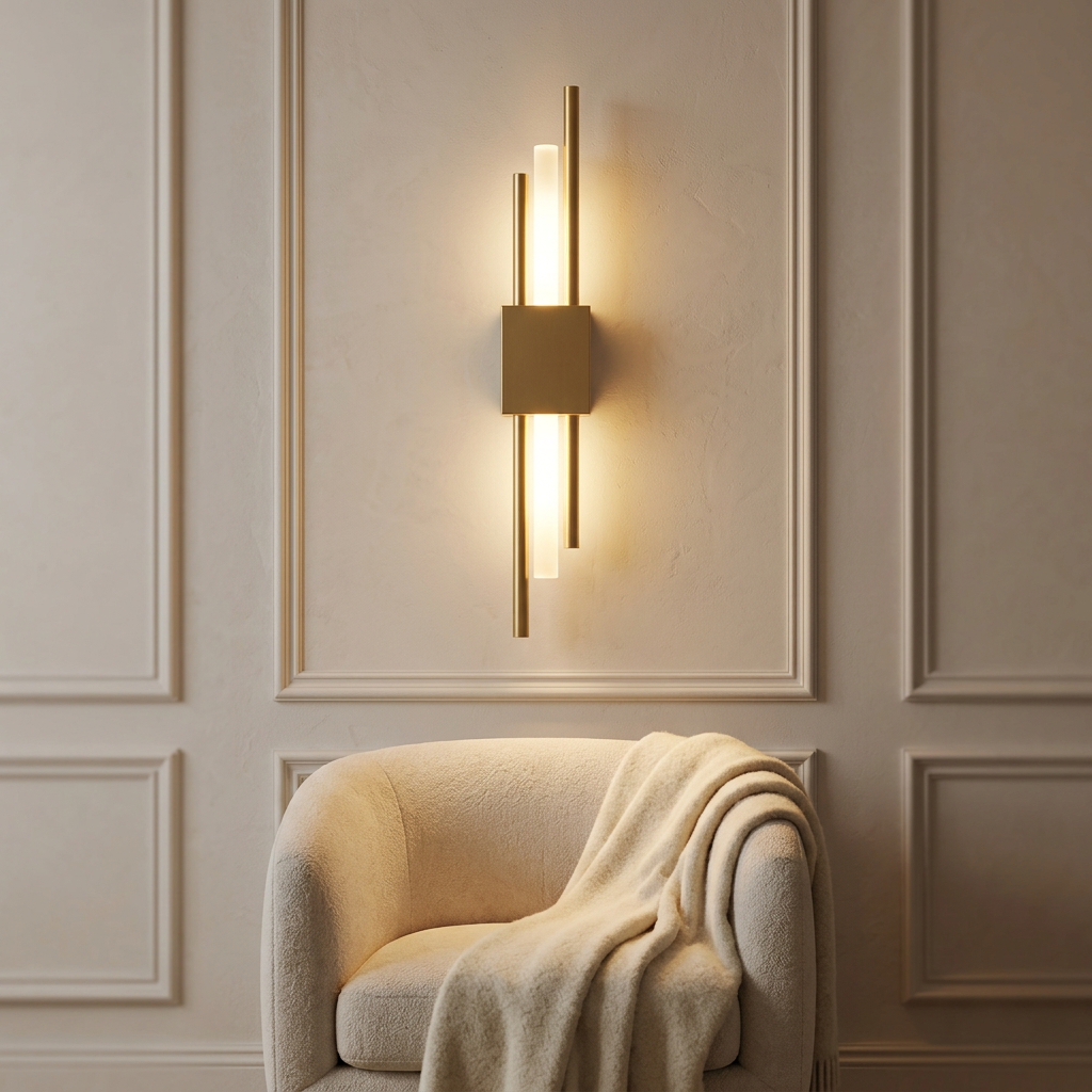 Wren Adjustable Dual Tube evening glow above armchair