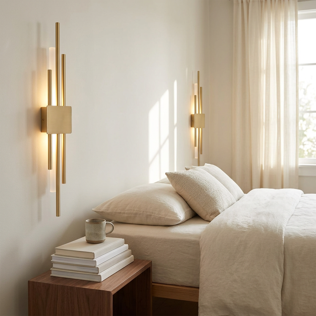 Wren Adjustable Dual Tube A gold paired set, bedroom