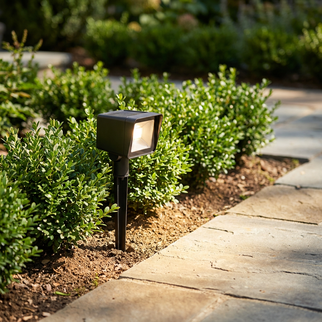 Atlas Solar Zoom Outdoor Spotlight - bright daytime