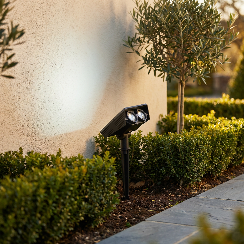 Atlas Solar Zoom Outdoor Spotlight - Cool White Single