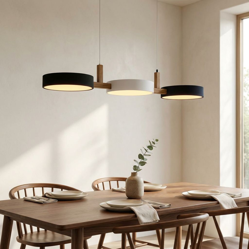 Aurora Cylinder Linear Pendant Light - dining room lifestyle