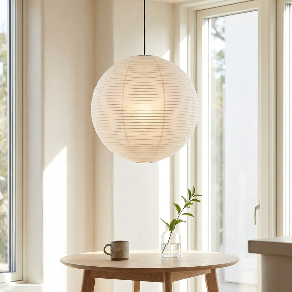 Aurora Cotton Paper Pendant Light - bright sunroom