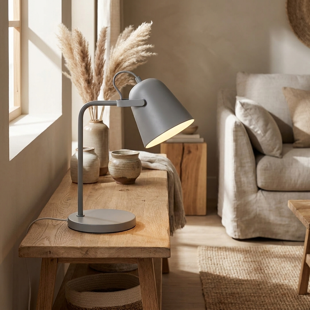 Grey | Halo Macaron Bucket Table Lamp