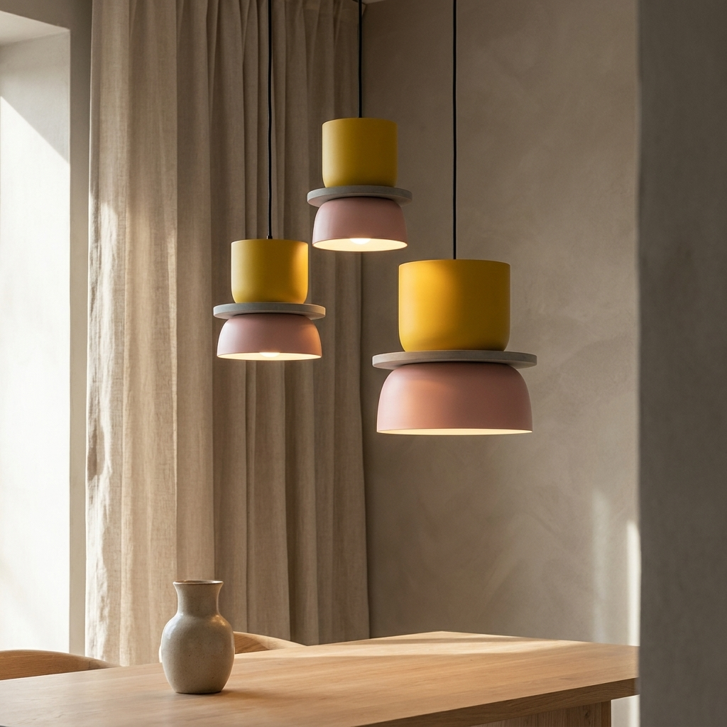 Yellow & Pink | Aurora Macaron Disc Pendant Light