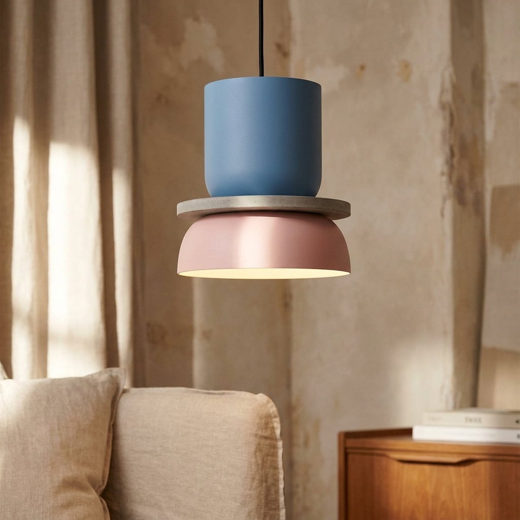 Pink & Blue | Aurora Macaron Disc Pendant Light