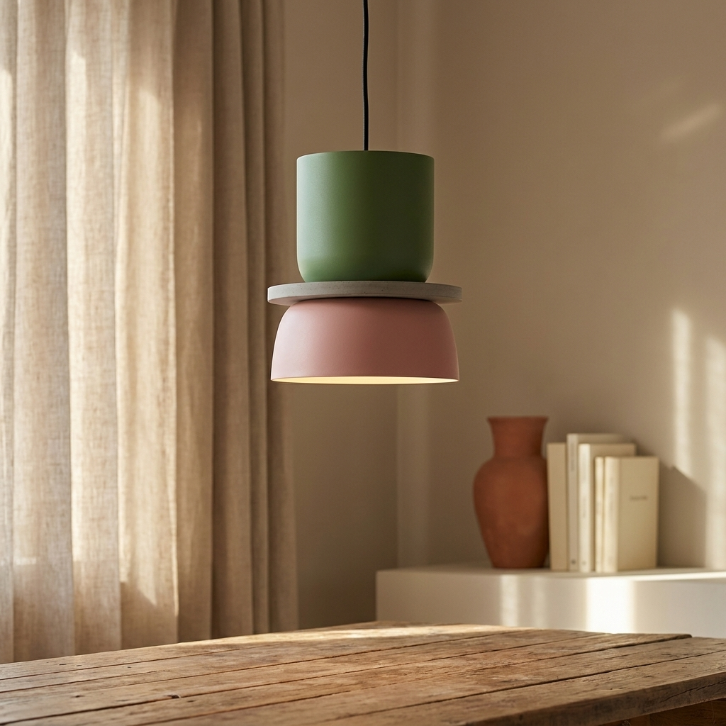 Pink & Green | Aurora Macaron Disc Pendant Light