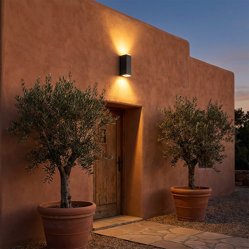 Atlas Rectangle Outdoor Wall Light | lifestyle