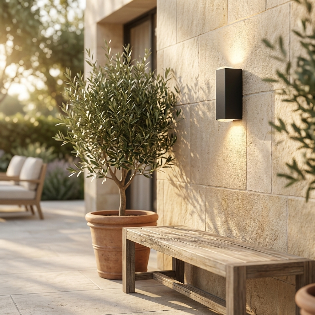 Atlas Rectangle Outdoor Wall Light | lifestyle