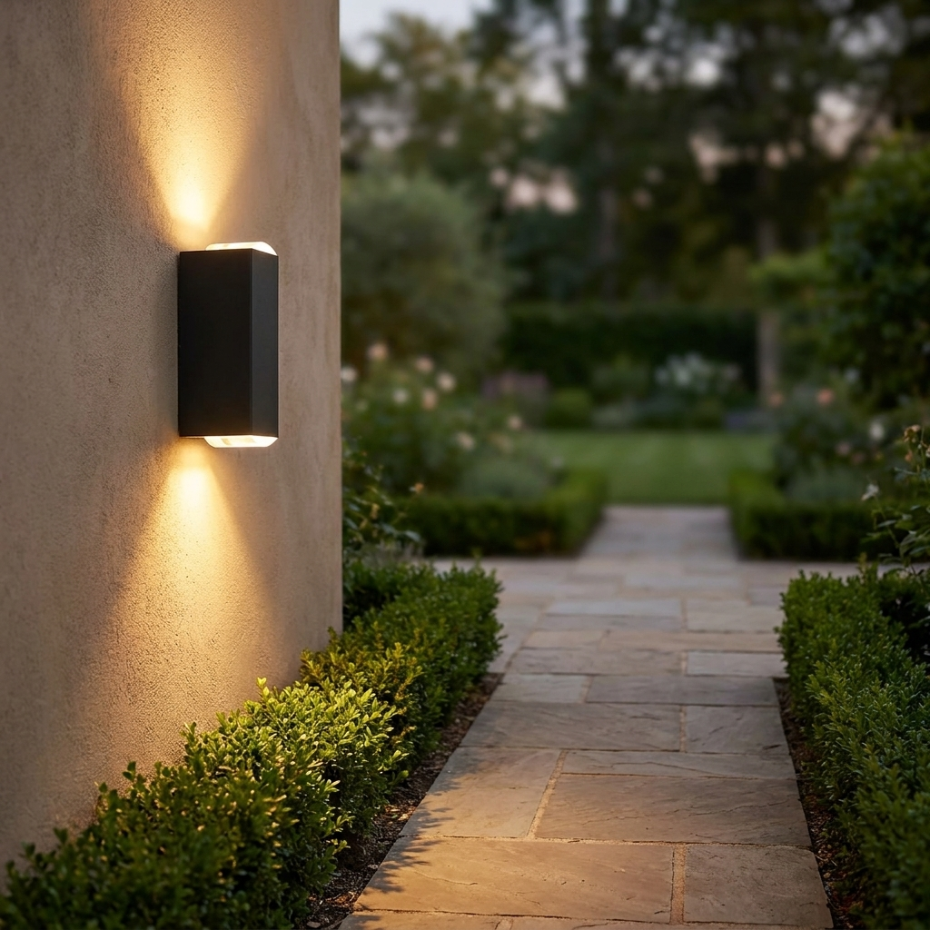 Atlas Rectangle Outdoor Wall Light | lifestyle