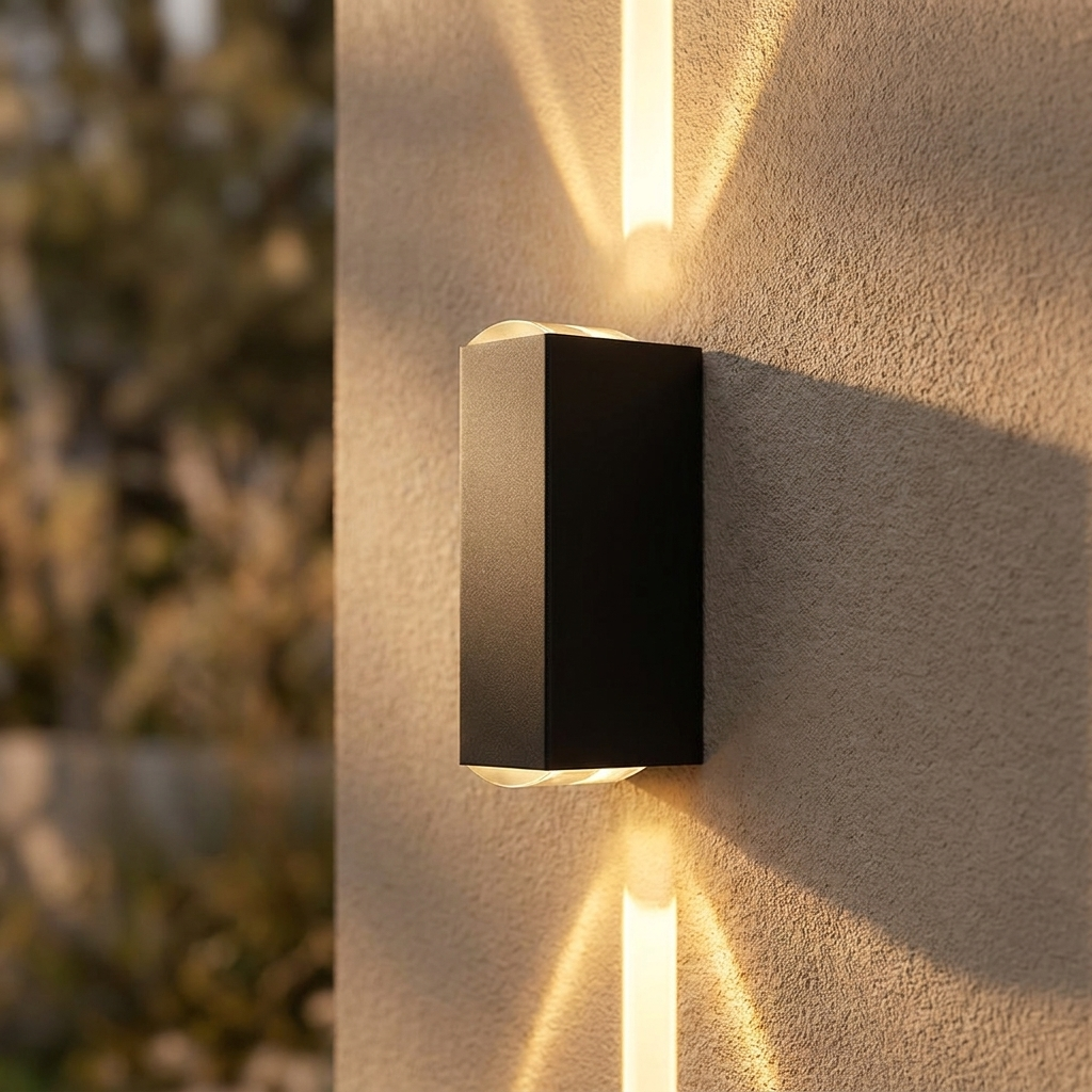 Black | Atlas Rectangle Outdoor Wall Light