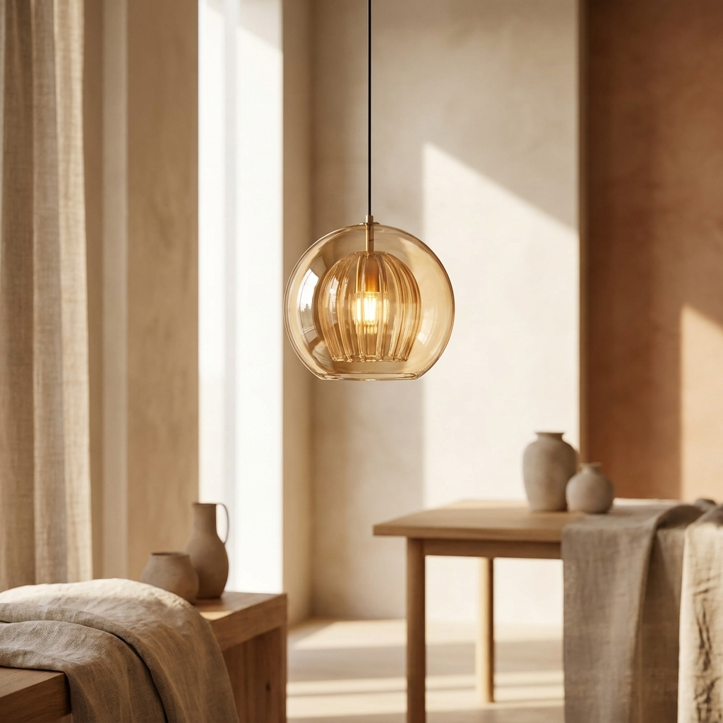 Amber | Aurora Glass Globe Pendant Light