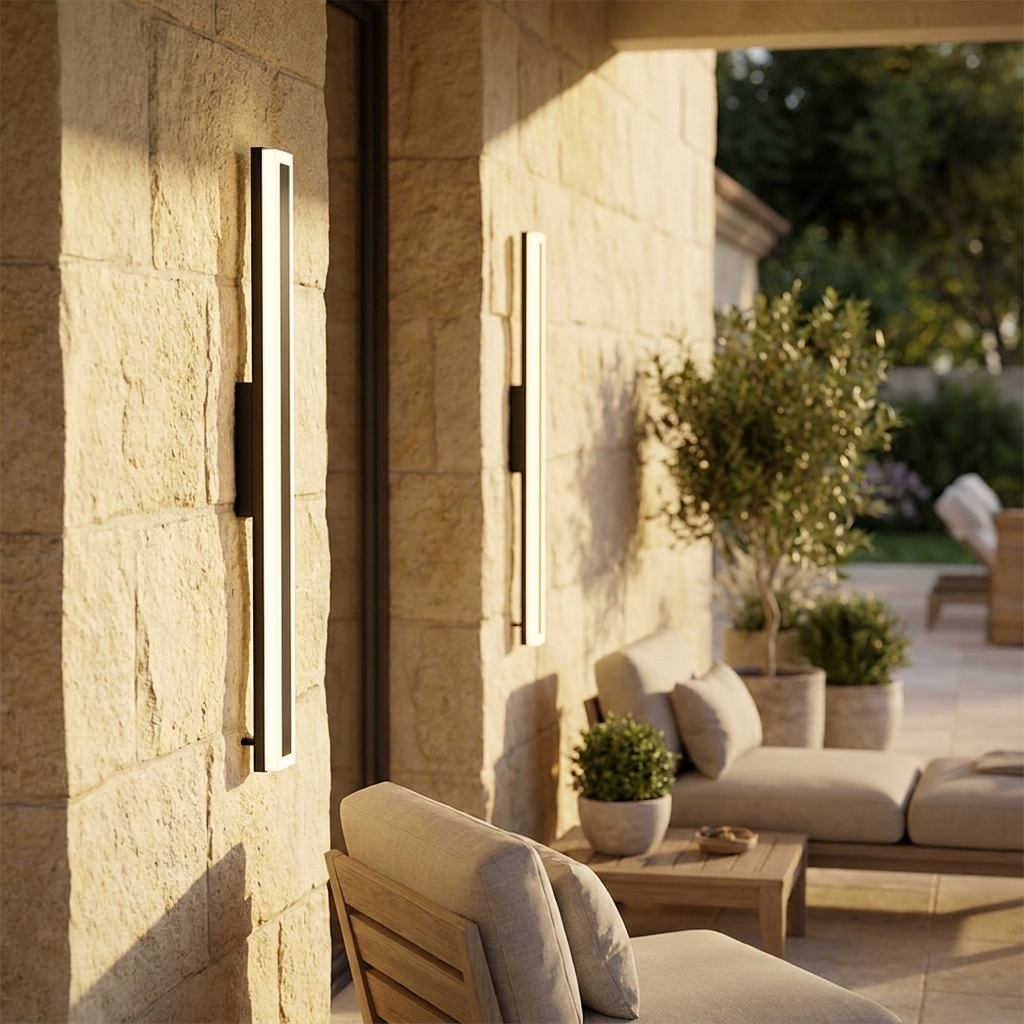 Atlas Waterfall Linear Outdoor Wall Light | lifestyle