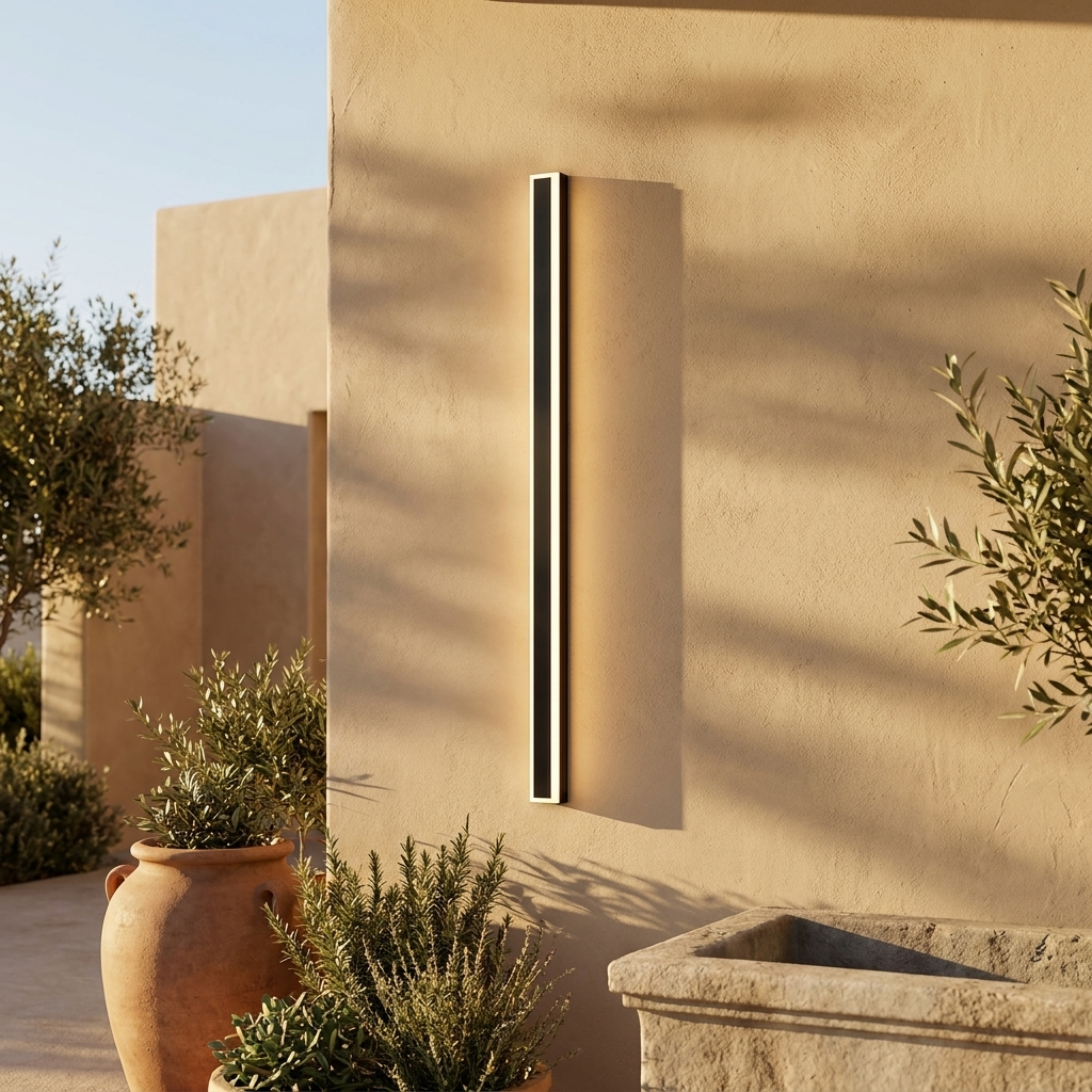 Black | Atlas Waterfall Linear Outdoor Wall Light
