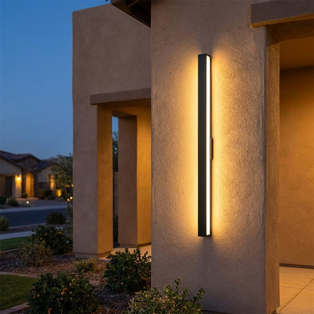 Atlas Slim Linear Outdoor Wall Light | lifestyle