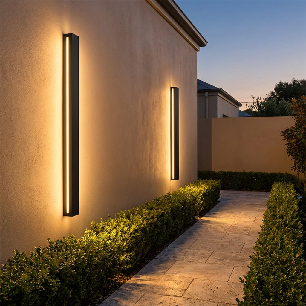 Atlas Slim Linear Outdoor Wall Light | lifestyle