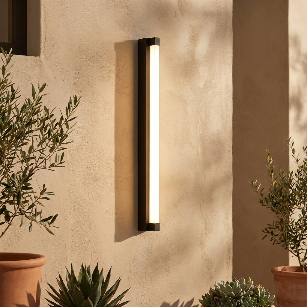 Black | Atlas Slim Linear Outdoor Wall Light