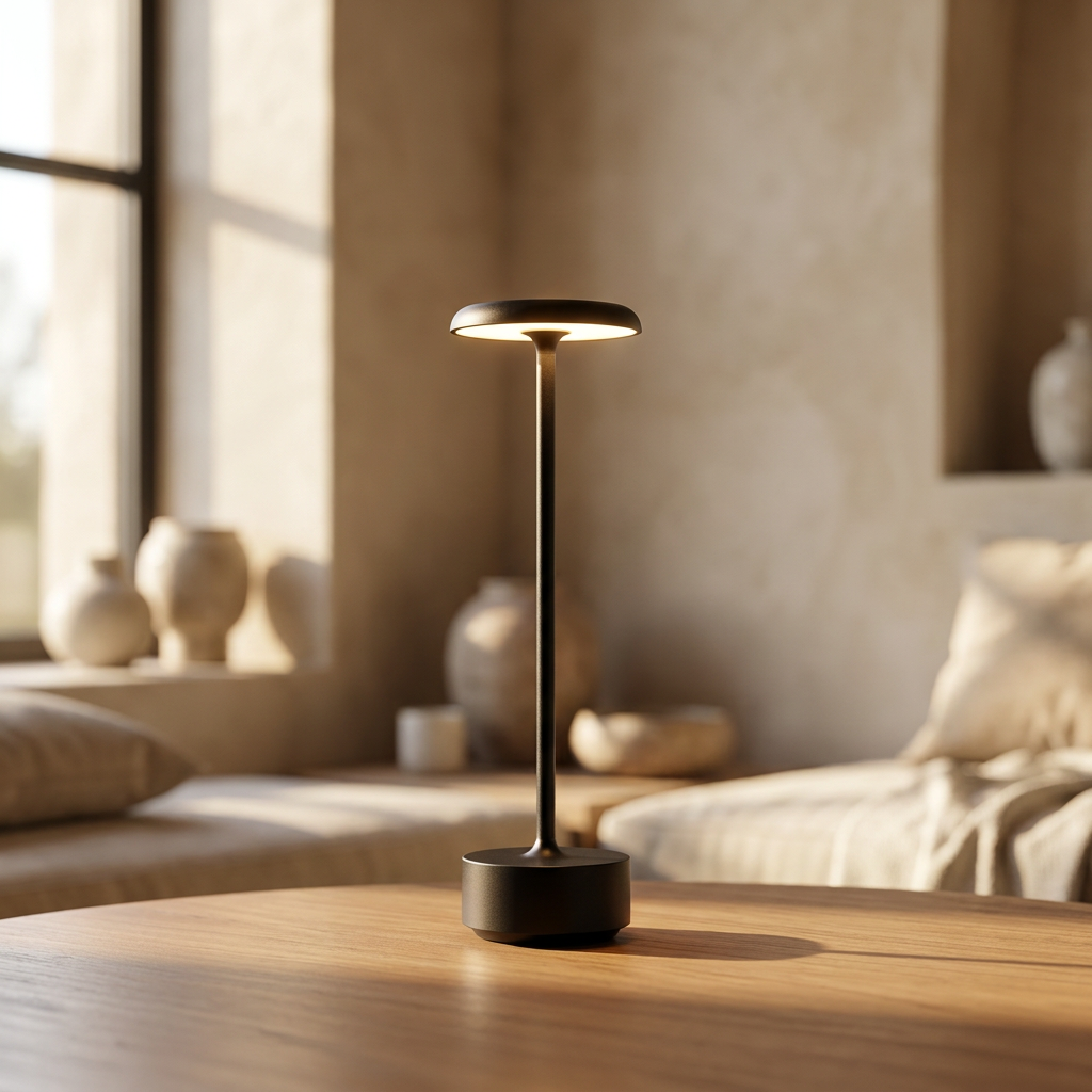 Black | Halo Disc Cordless Table Lamp