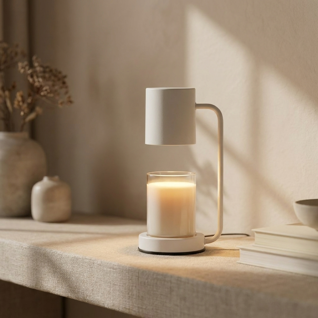 White | Halo Jar Candle Warmer Table Lamp