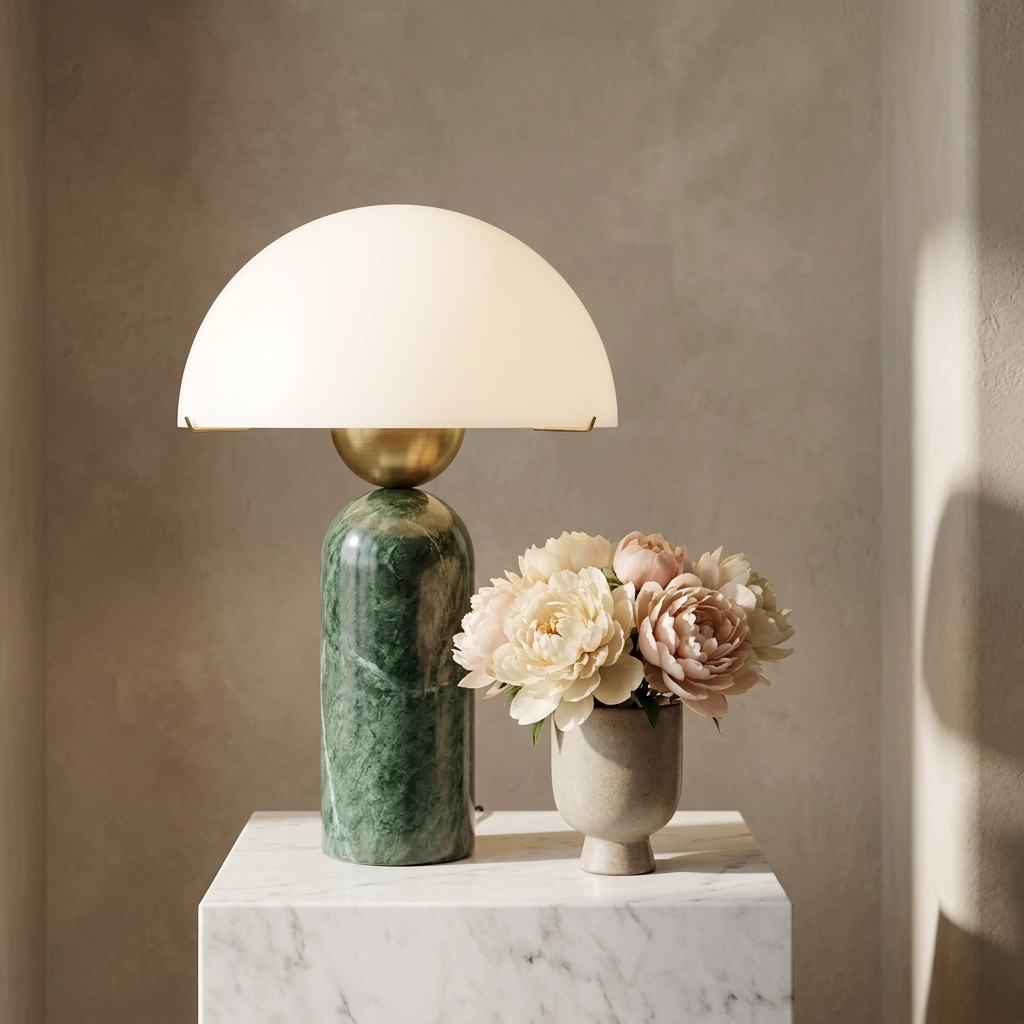 Halo Stone Globe Table Lamp | lifestyle