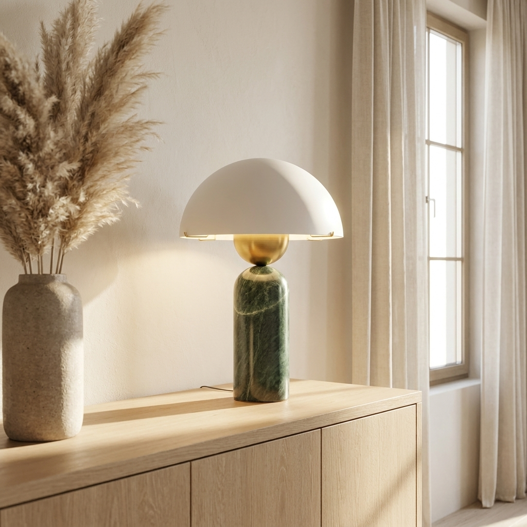 Halo Stone Globe Table Lamp | lifestyle