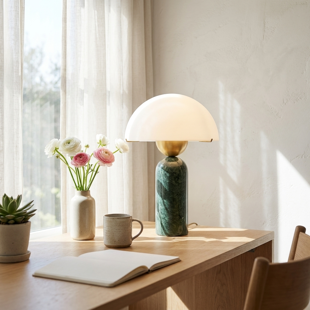 Halo Stone Globe Table Lamp | lifestyle
