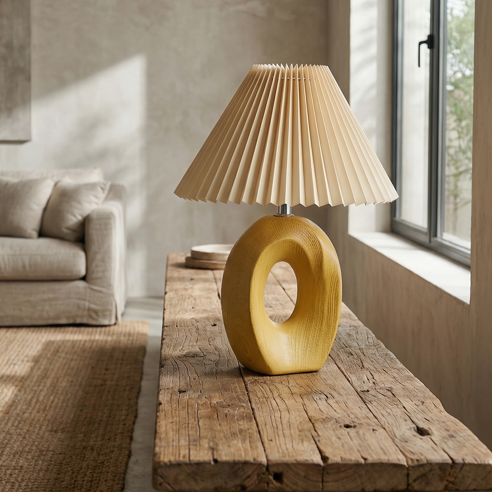Halo Solace Sculpted Wood Table Lamp