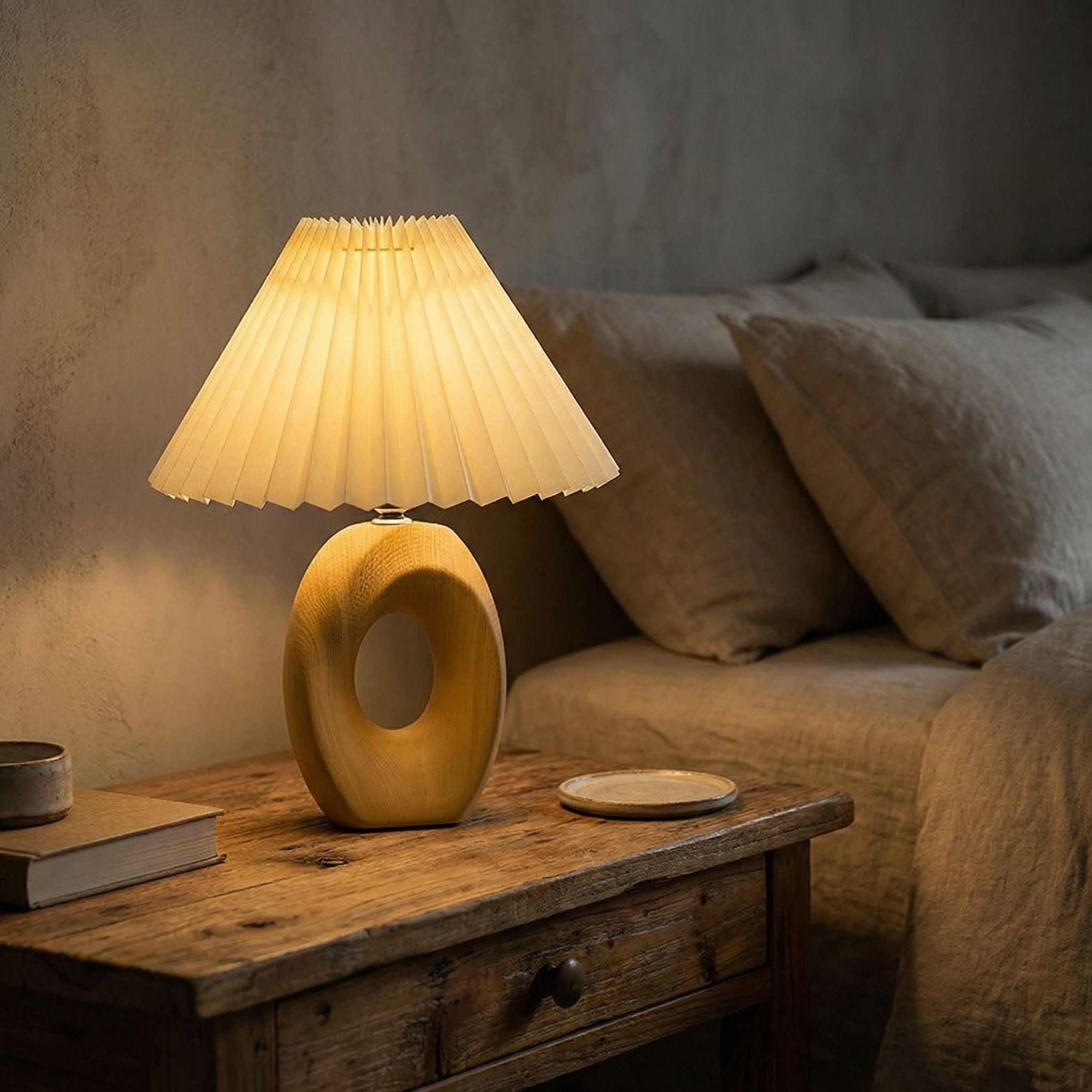 Halo Solace Sculpted Wood Table Lamp